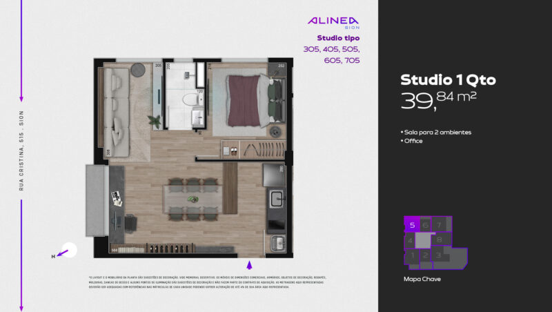 Alinea Sion - Studios 1 e 2 quartos tecnologia HOUSI®