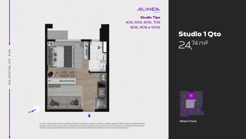 Alinea Sion - Studios 1 e 2 quartos tecnologia HOUSI®
