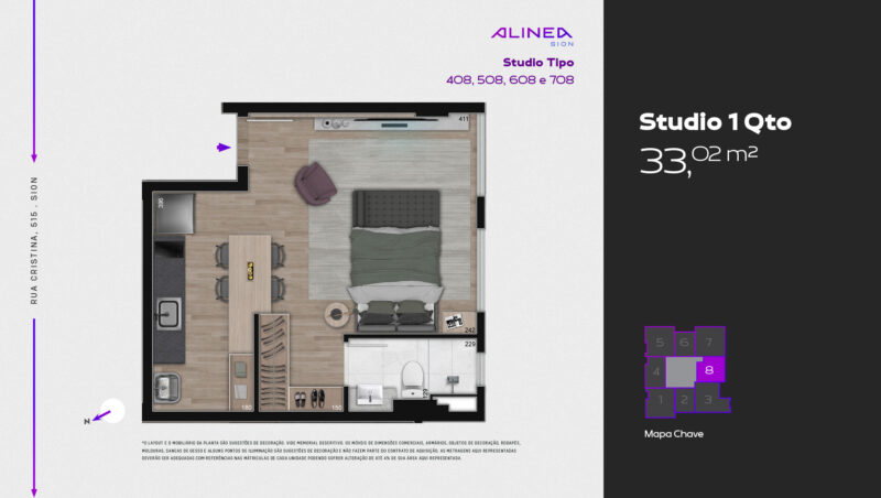 Alinea Sion - Studios 1 e 2 quartos tecnologia HOUSI®