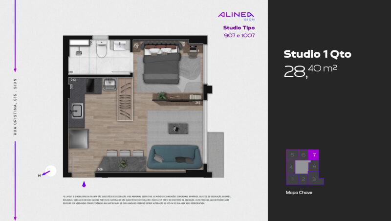 Alinea Sion - Studios 1 e 2 quartos tecnologia HOUSI®