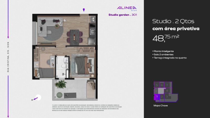Alinea Sion - Studios 1 e 2 quartos tecnologia HOUSI®