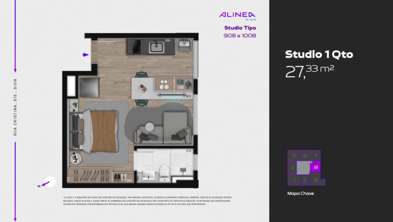 Alinea Sion - Studios 1 e 2 quartos tecnologia HOUSI®