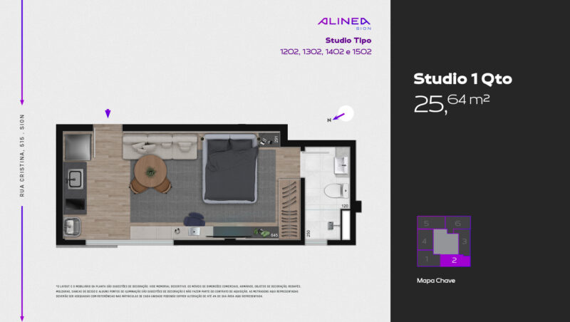 Alinea Sion - Studios 1 e 2 quartos tecnologia HOUSI®