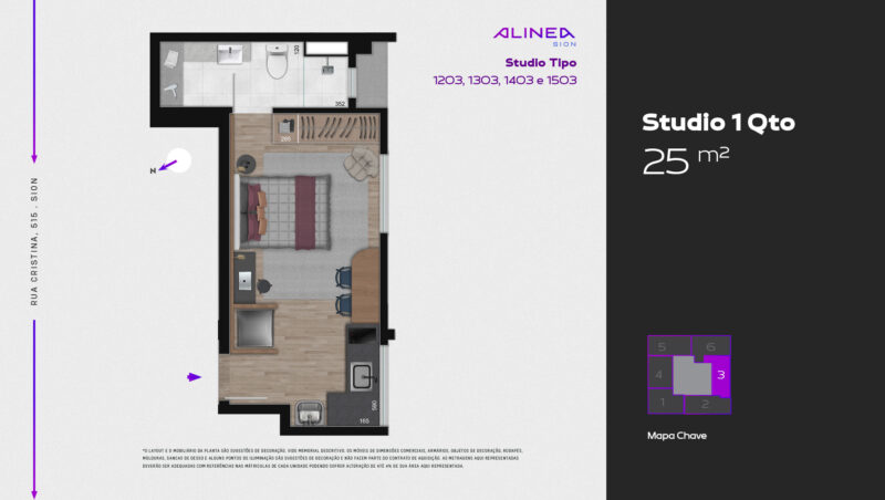 Alinea Sion - Studios 1 e 2 quartos tecnologia HOUSI®