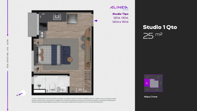 Alinea Sion - Studios 1 e 2 quartos tecnologia HOUSI®