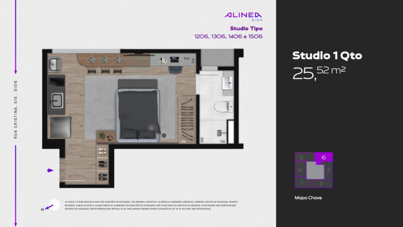 Alinea Sion - Studios 1 e 2 quartos tecnologia HOUSI®