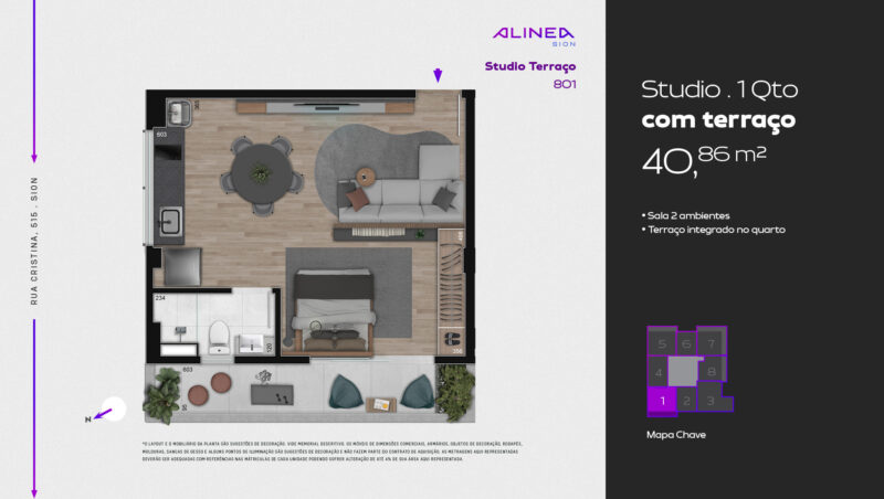 Alinea Sion - Studios 1 e 2 quartos tecnologia HOUSI®