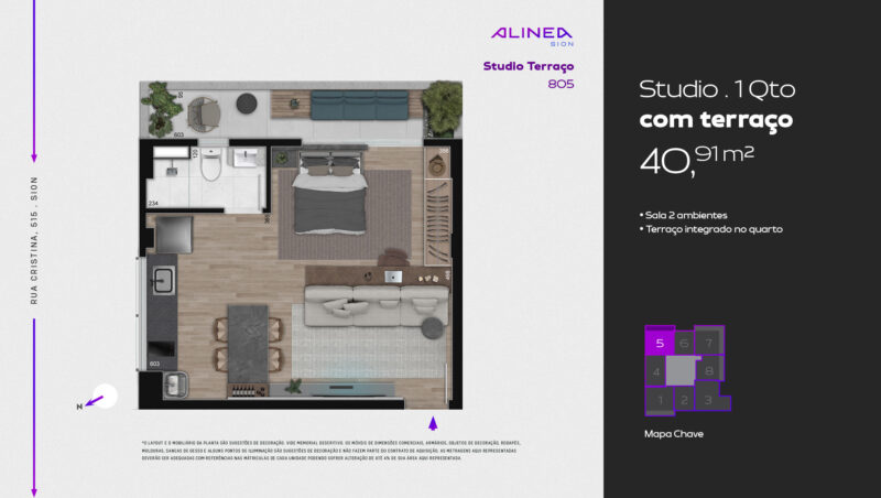 Alinea Sion - Studios 1 e 2 quartos tecnologia HOUSI®