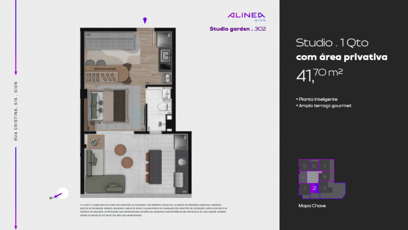 Alinea Sion - Studios 1 e 2 quartos tecnologia HOUSI®
