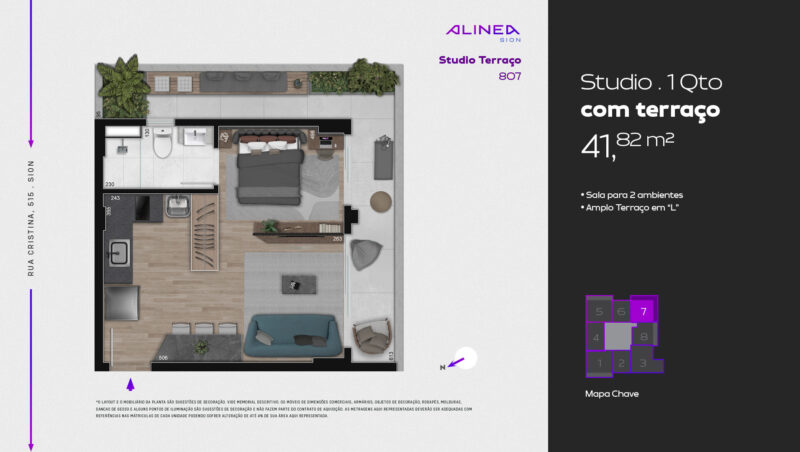 Alinea Sion - Studios 1 e 2 quartos tecnologia HOUSI®