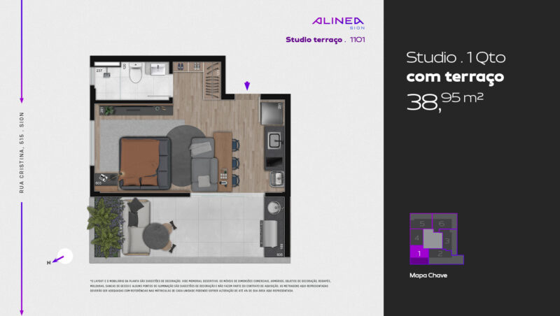 Alinea Sion - Studios 1 e 2 quartos tecnologia HOUSI®