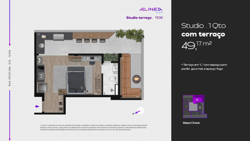 Alinea Sion - Studios 1 e 2 quartos tecnologia HOUSI®