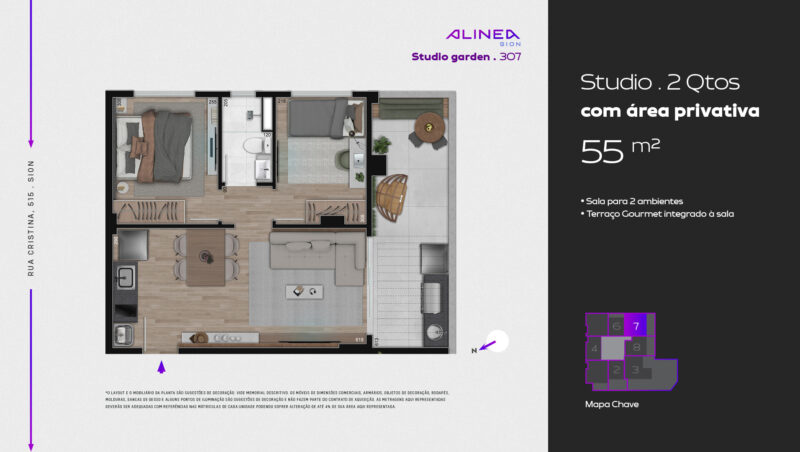 Alinea Sion - Studios 1 e 2 quartos tecnologia HOUSI®