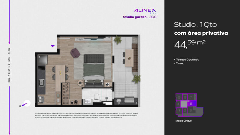 Alinea Sion - Studios 1 e 2 quartos tecnologia HOUSI®
